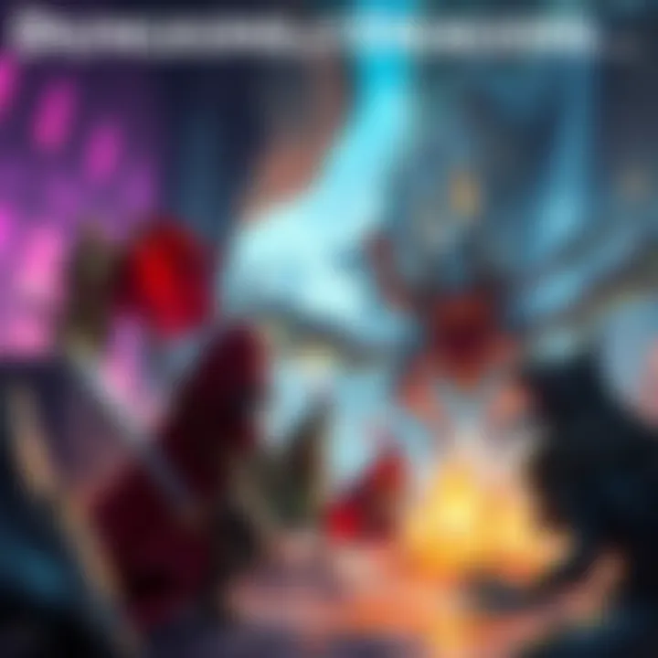 Colorful scene featuring heroes and monsters in a fantasy setting for DnD5e adventures