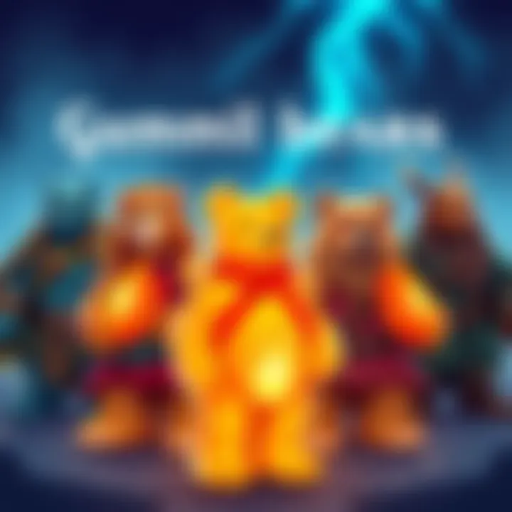 A colorful illustration showing a group of Gummi Bear-like characters alongside different Dungeons & Dragons races, highlighting their similarities in behavior and height.