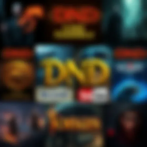 A collage of various DND lore YouTube channel logos featuring distinct fantasy themes and characters, showcasing unique human storytelling without AI involvement.