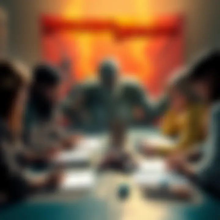 A group of people gathered around a table, playing Dungeons and Dragons with character sheets and dice