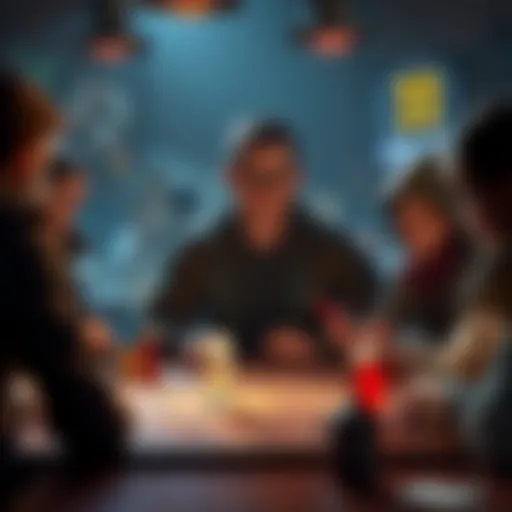 A DND player with a high-pitched voice looks frustrated while sitting at a game table, surrounded by friends playing role-playing characters.