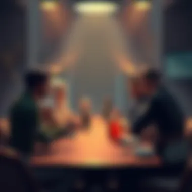 A group of Dungeons and Dragons players discussing character species choices, comparing human-like characters to elves and animalistic races at a game table