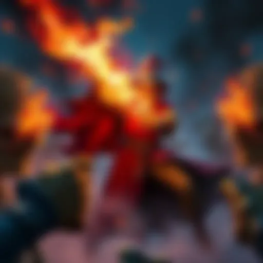 A wizard casting Heat Metal in a tense battle, surrounded by glowing magical energy and surprised opponents.