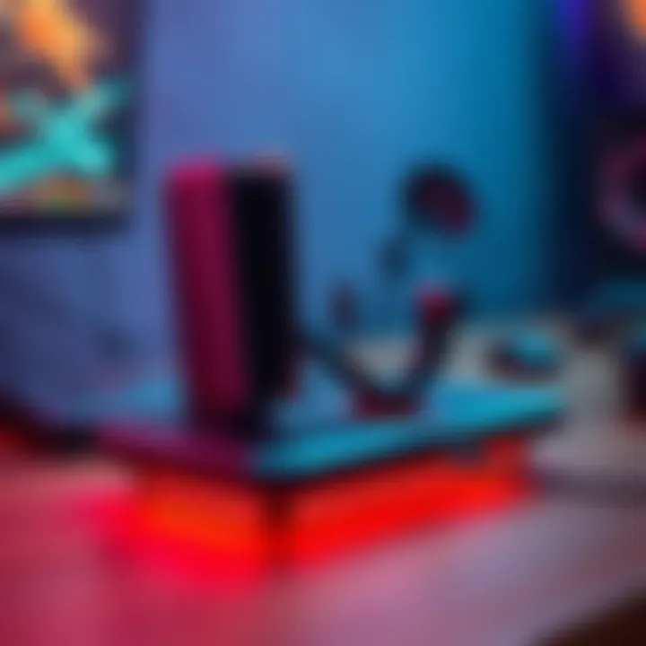 A Steam Deck connected to a docking station, showcasing compatibility and connections for gaming.