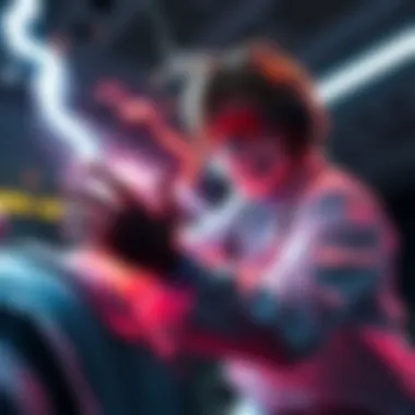 A doctor character in a multiplayer game timing shock therapy on a survivor in a tense moment