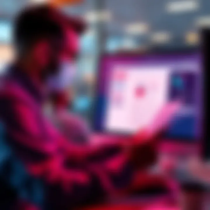Document Validation Process A professional reviewing a document with validation tools on a computer screen, ensuring information security.