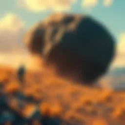 A person running away from a large boulder rolling down a hill, symbolizing facing challenges in life.