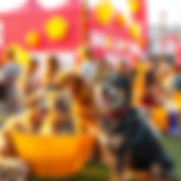 Happy dogs and their owners enjoying fun activities at Kela De Thaym's Dogs Day celebration