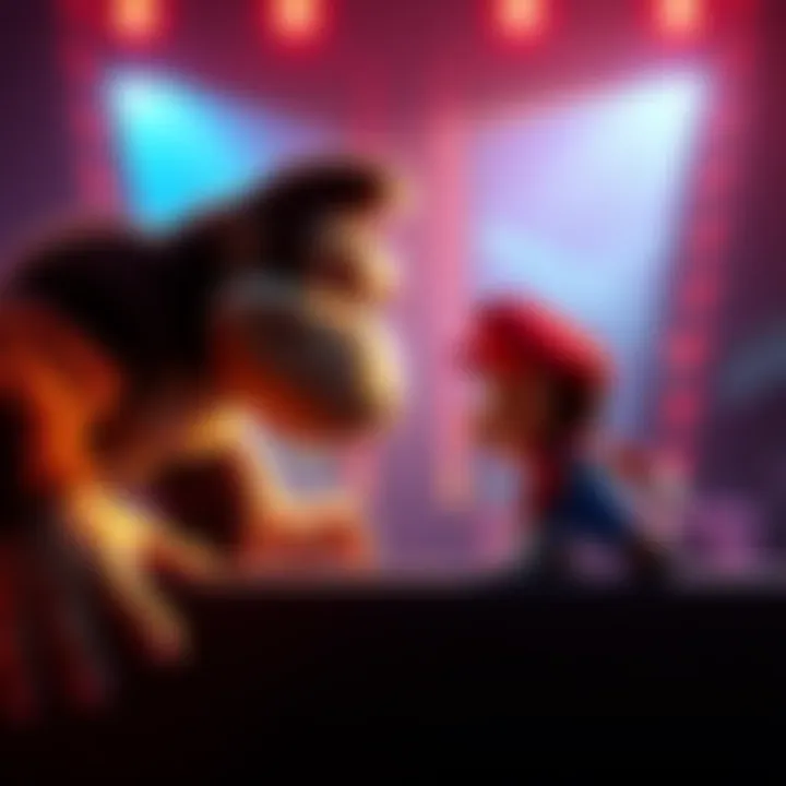 A screenshot showing Mario facing Donkey Kong in a challenging level from Donkey Kong '94.