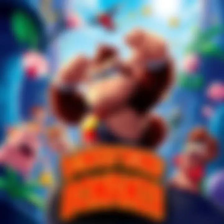 Donkey Kong Bonanza Game Cover Colorful illustration of Donkey Kong Bonanza with characters and vibrant scenery