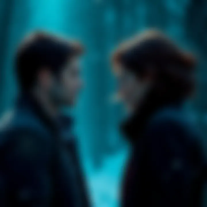 Donna Beneviento stands facing Ethan Winters in a tense moment, reflecting her conflicted intentions and emotions.