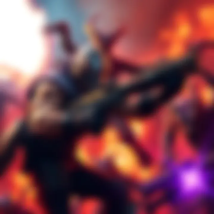 A fierce battle in DOOM 2016 featuring the protagonist fighting demons with a shotgun in a fiery environment