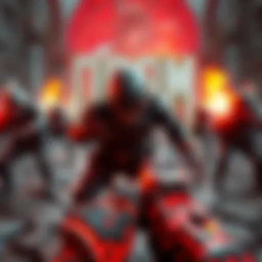 A player encounters missing textures in Doom 2016, showing untextured enemies and background during gameplay.