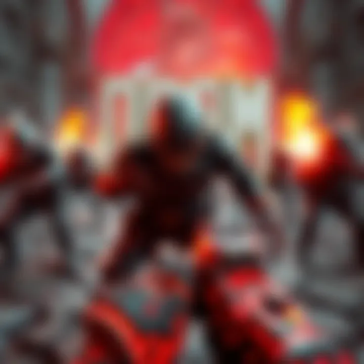 A player encounters missing textures in Doom 2016, showing untextured enemies and background during gameplay.