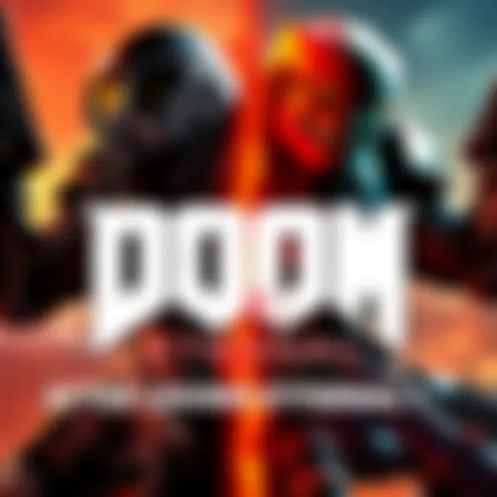 Side-by-side view of characters from Doom 2016 and Doom Eternal in action, showcasing their distinct styles and gameplay