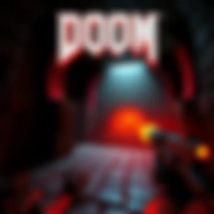 Doom 64 Game Screenshot A screenshot showcasing a dark, eerie level from Doom 64 featuring unique enemies and tense atmosphere