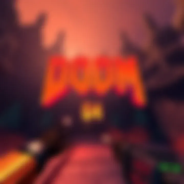 A screenshot showcasing gameplay from Doom 64, highlighting the game's unique graphics and atmosphere.