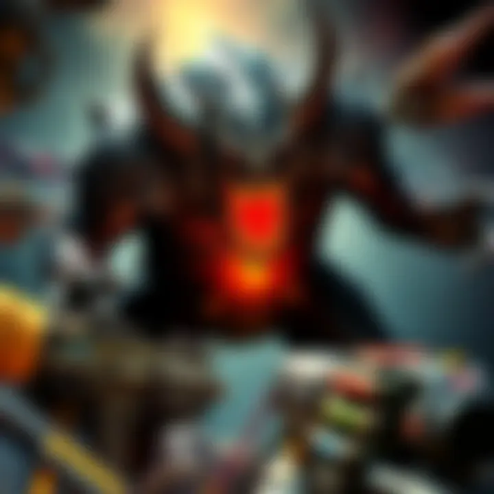 A scene depicting an intense boss battle in Doom, featuring the character Azrak in action against the player, showcasing dynamic gameplay and vibrant graphics.