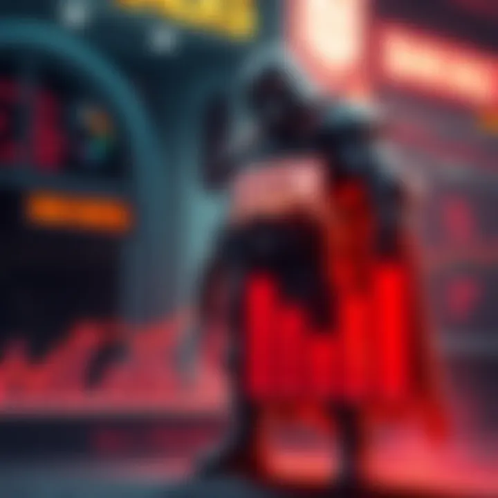 Doom Character with Stats Doom character standing with a graph showing ban rates in competitive gaming