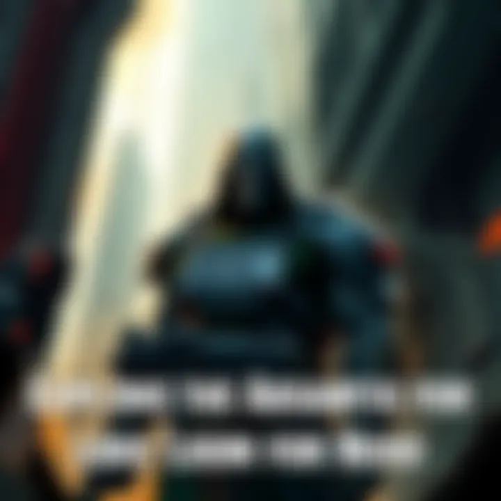 A digital illustration of the character Doom standing in a dark, futuristic environment with a fierce look, surrounded by shadows and hints of a chaotic world.