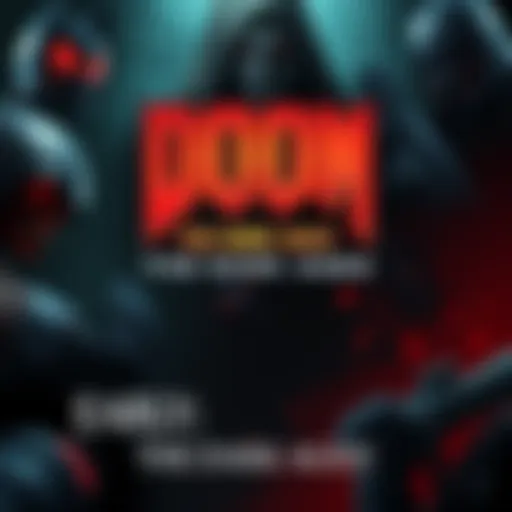 Concept art showing character designs and settings inspired by Doom: The Dark Ages, featuring dark tones and familiar gaming aesthetics.