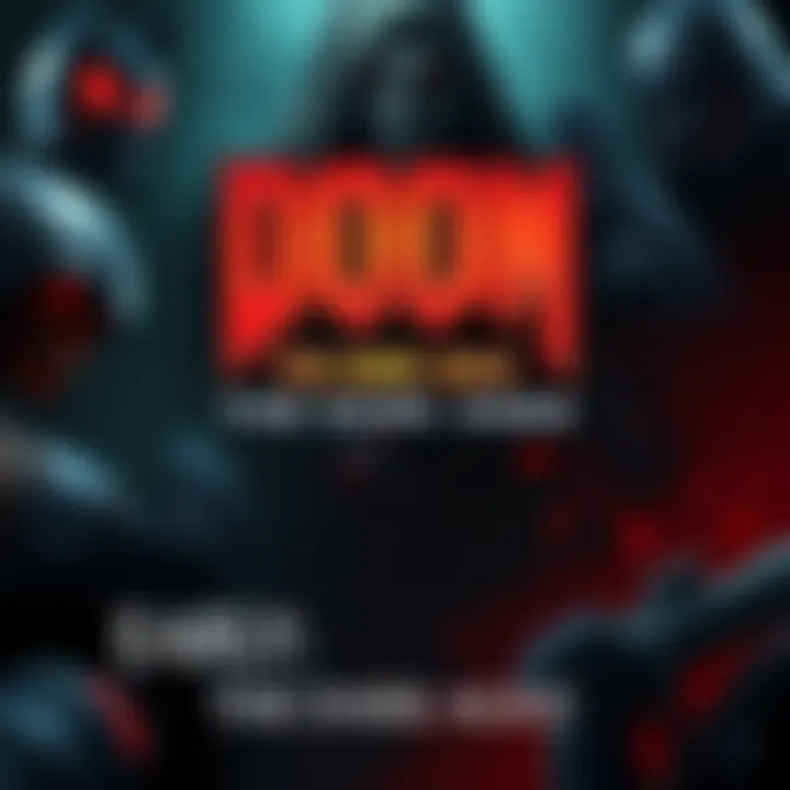 Concept art showing character designs and settings inspired by Doom: The Dark Ages, featuring dark tones and familiar gaming aesthetics.