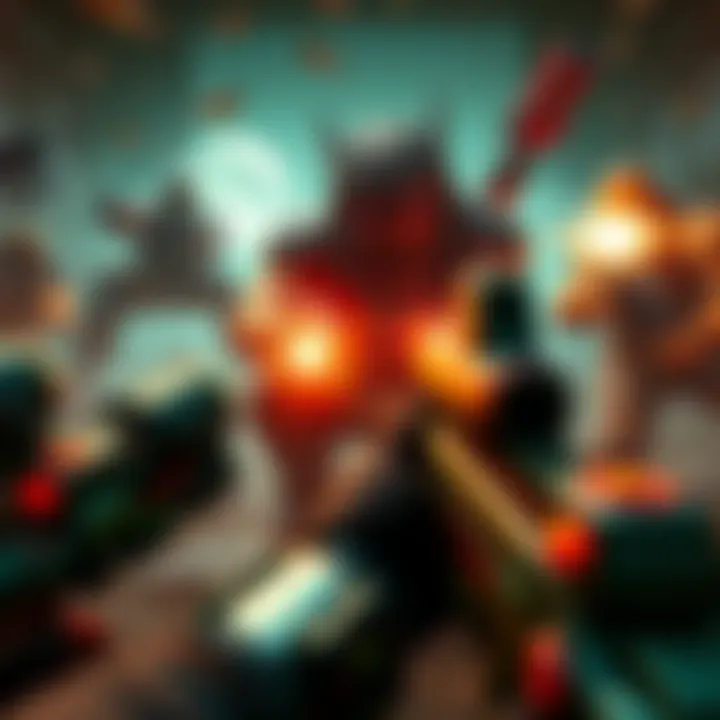 A view of intense action in Doom featuring various custom mods and unique gun mechanics.