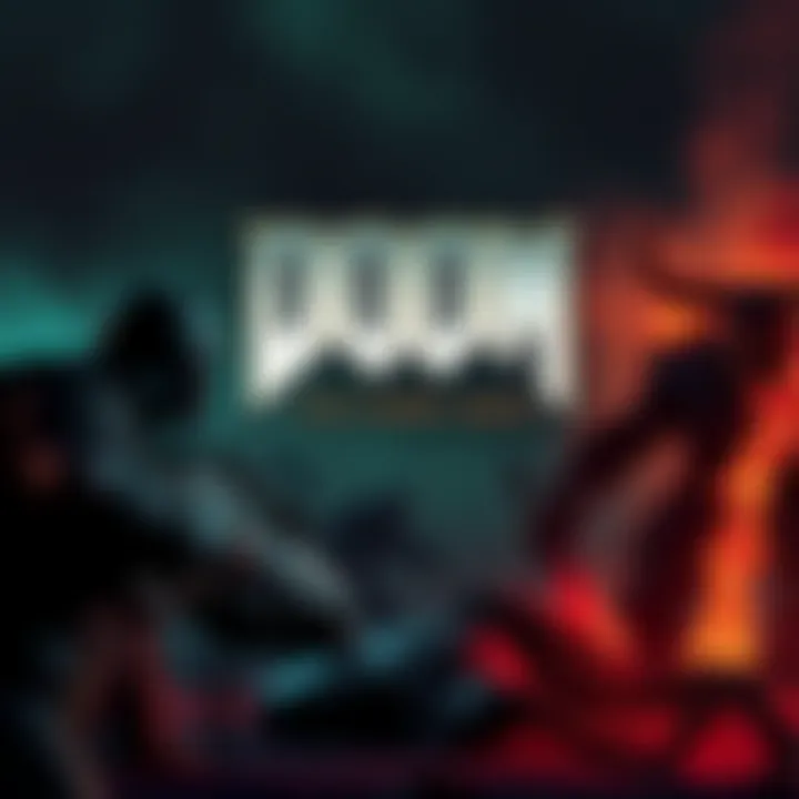 The cover of DOOM: The Dark Ages showing a dark, shadowy landscape with a powerful character wielding a weapon and facing monstrous creatures, symbolizing the game's intense action and controversy.