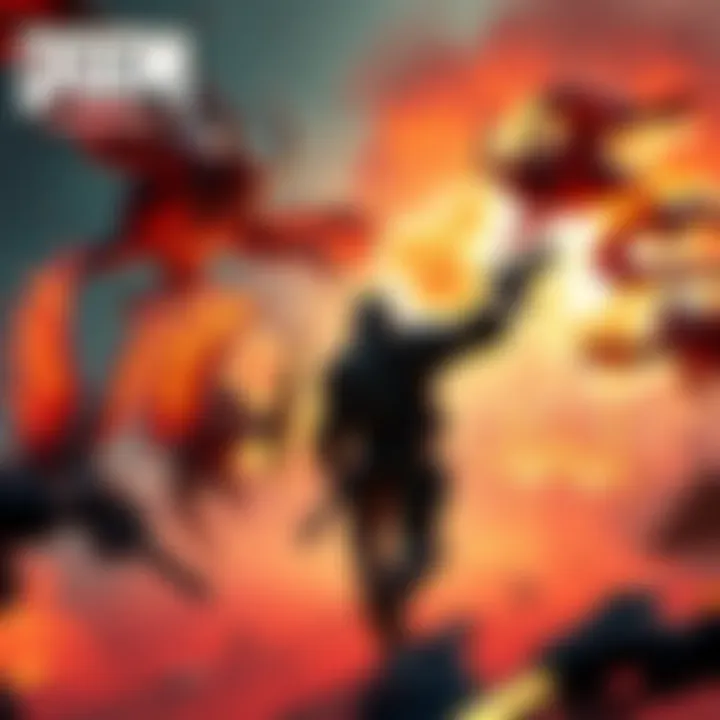 Doom Eternal Gameplay Scene A fast-paced action scene from Doom Eternal with the main character battling demons in a vibrant environment