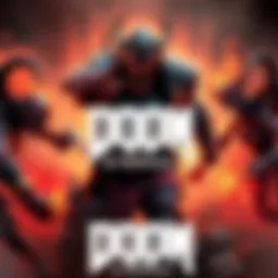 Cover art for DOOM Eternal featuring intense action and demon characters