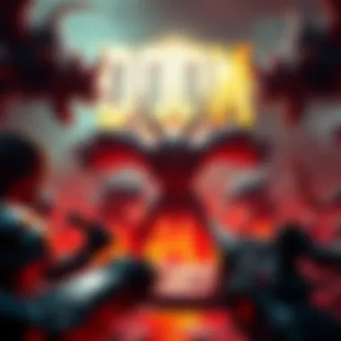 A player battles demons in a challenging level of Doom Eternal, showcasing high difficulty and action-packed moments.