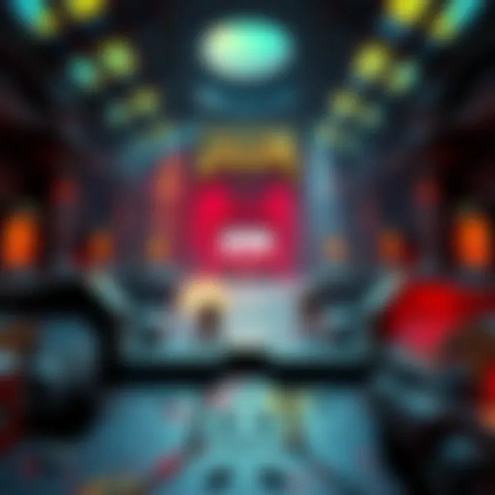 A vast open arena from the game TDA, featuring classic enemies and vibrant visuals, capturing the essence of Doom.