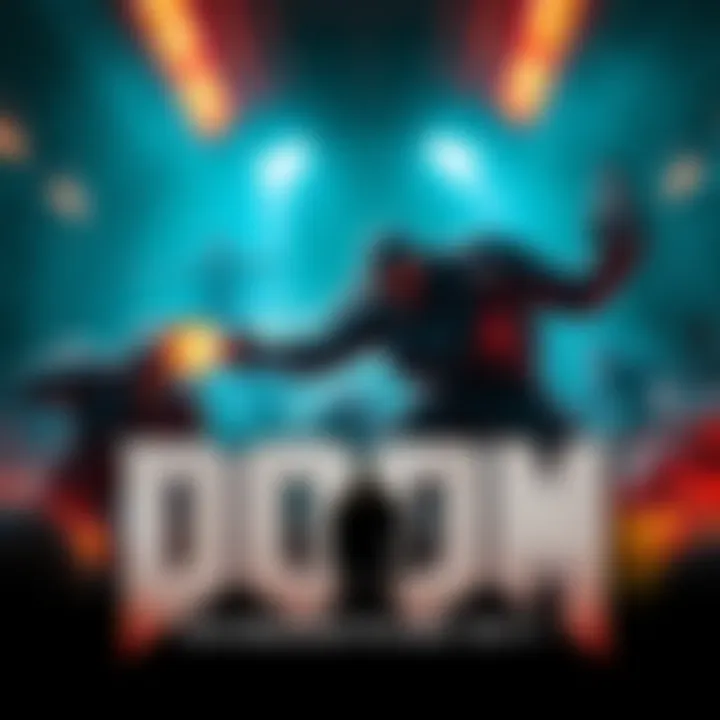 Intense action scene from Doom 2016, featuring the protagonist battling demons in a dark, futuristic setting.