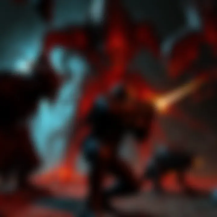 A character in Doom fighting against creepy monsters in a dark, eerie environment created by gameplay mods.