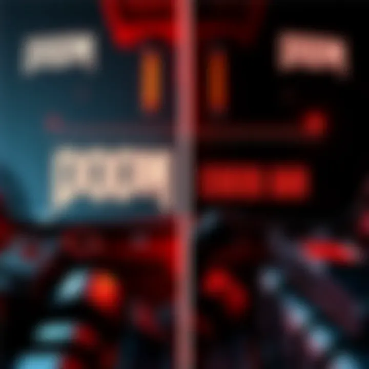 Doom HUD Comparison Side-by-side view of minimal HUD and classic status bar in a Doom game