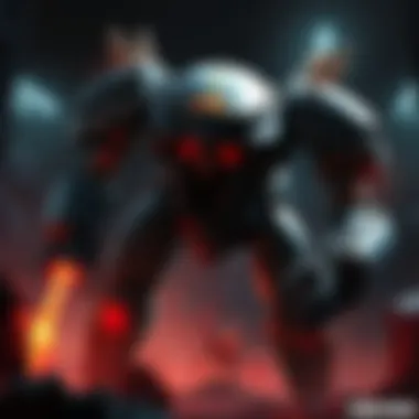 Doom Mecha Concept Art Artistic rendering of the Doom Mecha, showcasing its robotic design and intimidating features, surrounded by a dark, futuristic environment.