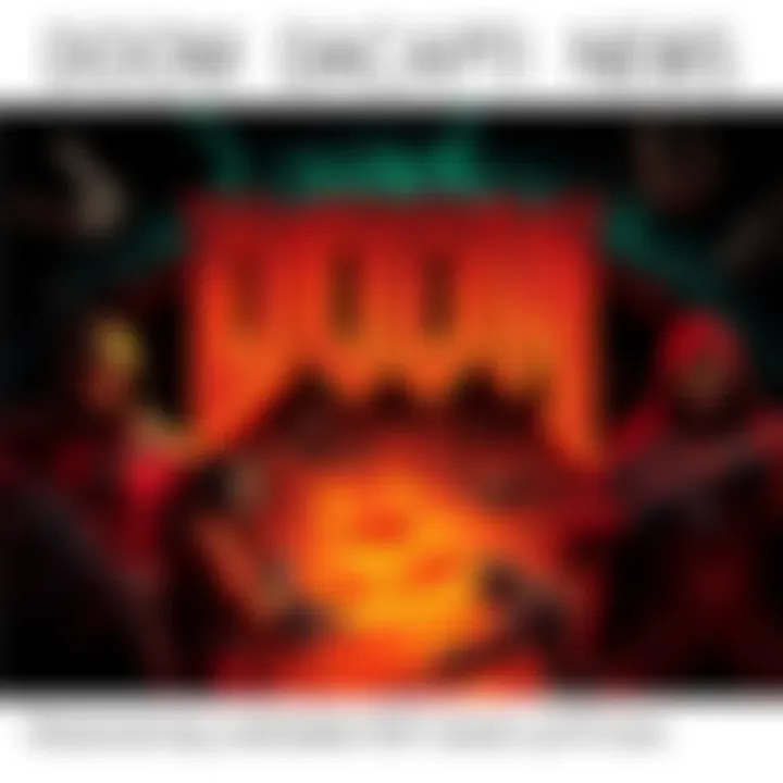 A dark and intense scene featuring iconic Doom characters and music elements, highlighting underrated tracks from the game's soundtrack.