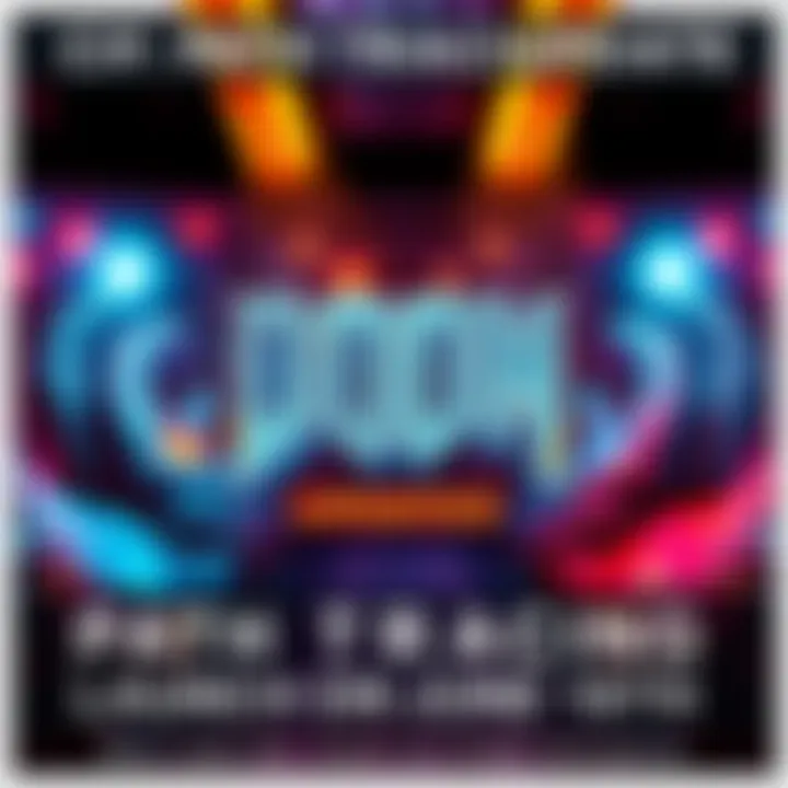 Doom Path Tracing Update A vibrant graphic showcasing the enhanced graphics of Doom with path tracing technology, featuring iconic game elements and improved lighting effects