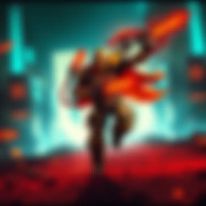 The Doom Slayer showcasing his speed and agility in a dynamic pose, surrounded by a futuristic battlefield with glowing elements.