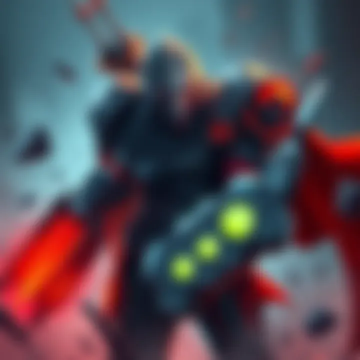 A well-armored Doom Slayer character depicted in striking colors and bold details, showcasing the powerful presence of the character.