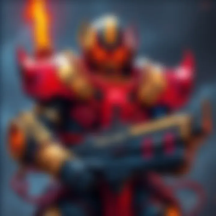 A colorful depiction of Doom Slayer in impractical armor with unique designs by randomizerchan, showcasing creativity in a gaming character