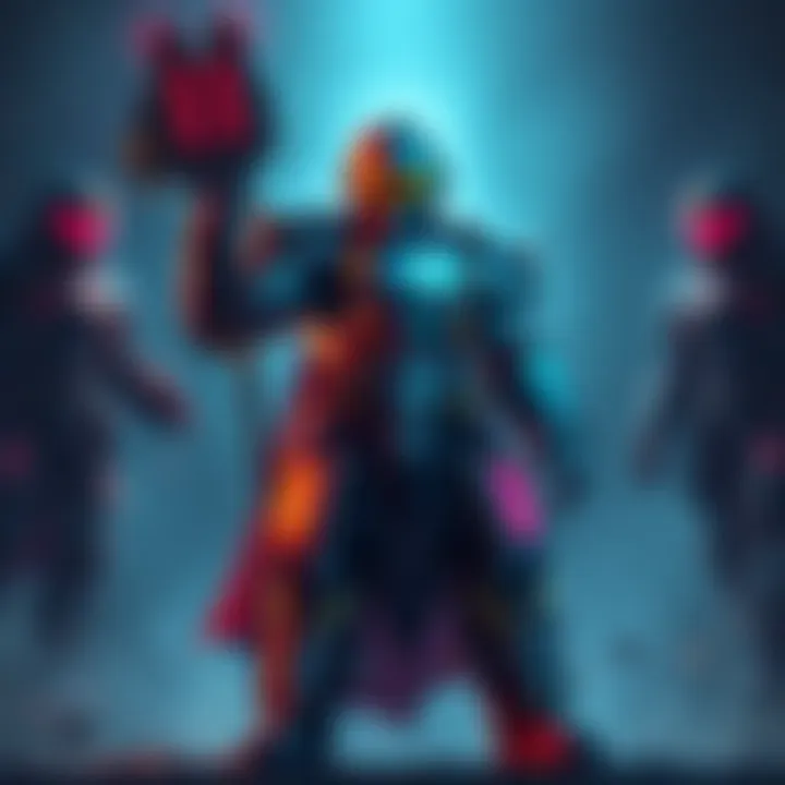 Impractically-armored Doom Slayer stands in a dynamic pose, showcasing creative armor designs in bright colors.