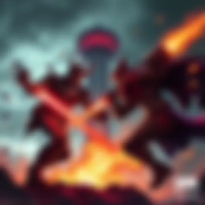 Doom Slayer and Homelander battle at Vought Tower, with weapons drawn and intensity in the air.