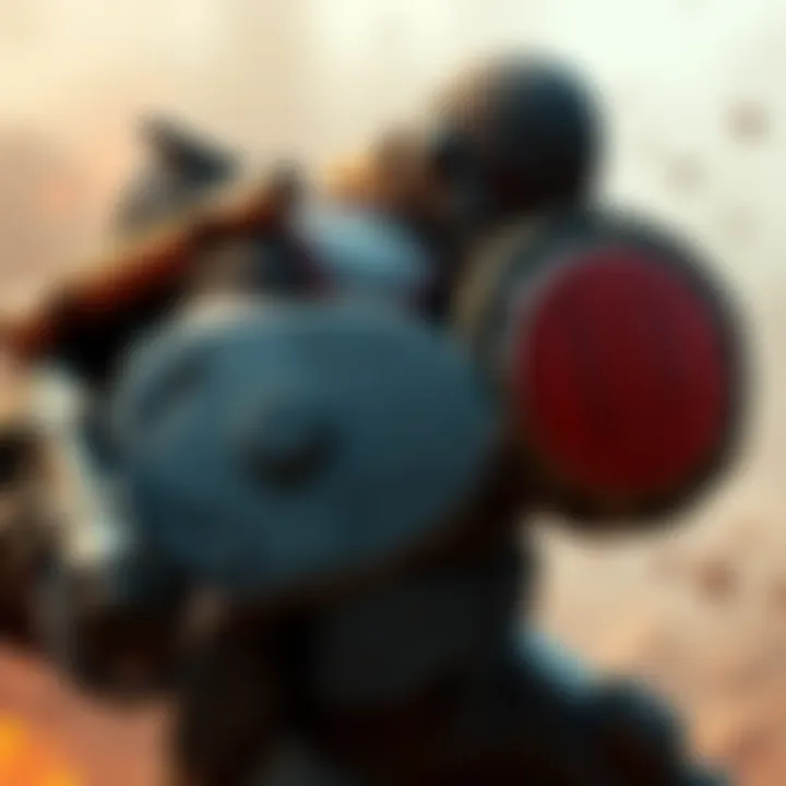 Doom character showcasing tank abilities with a shield in an action pose