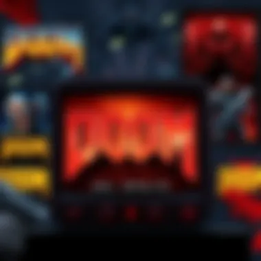 Collage of popular Doom game graphics and mod logos shared by fans on forums