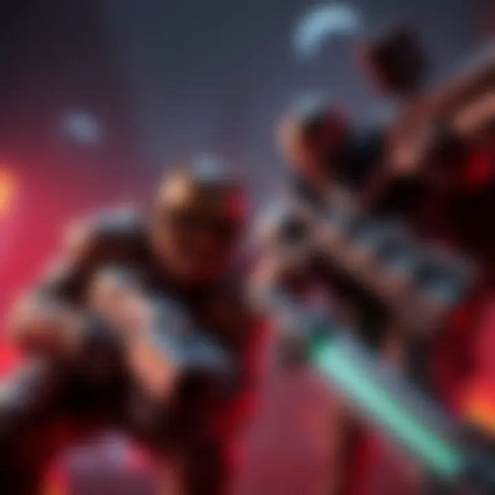 Doom and Wolfenstein Crossover Doomguy and Terror Billy prepare for battle in a dark, futuristic setting, blending elements from both games.