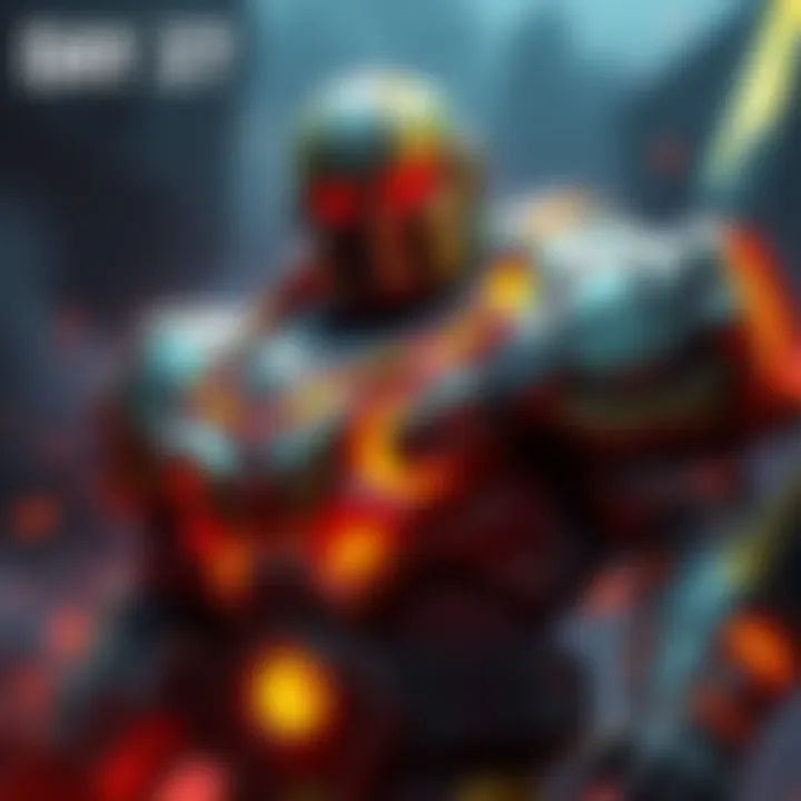 Creative fan art of Doomguy showcasing impractically armored designs in vibrant colors.