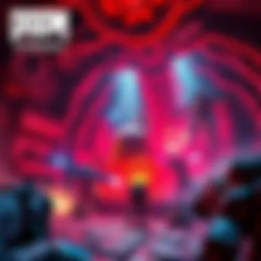 Doom Eternal Level Action-packed scene from a memorable level of Doom Eternal with enemies and bright colors