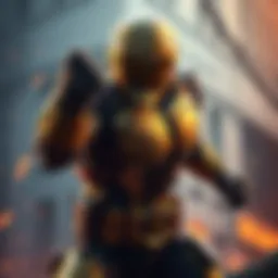 Doomfist character showcasing his powerful fist and battle stance, ready for action