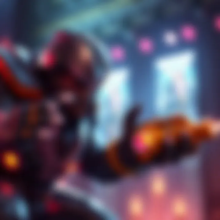 A skilled player using Doomfist's abilities in a competitive match, focused and ready to make a game-changing move.